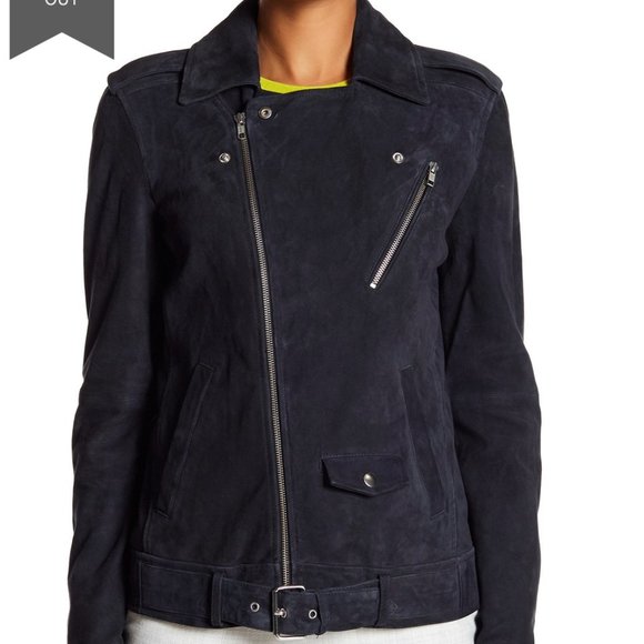 Theory Tralsmin oversized suede moto jacket - Picture 8 of 9